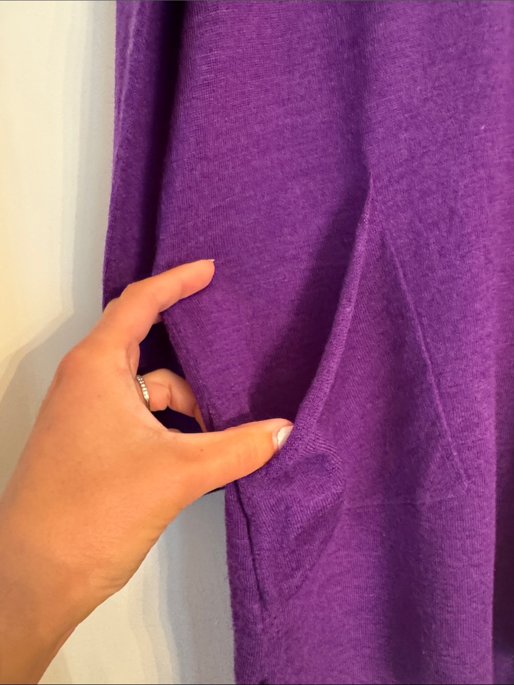 Eileen Fisher V-Neck Tunic Sweater with Pockets - Picture 2 of 6